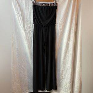 White House Black Market Sleeveless Black Jumper with Sparkling Neckline